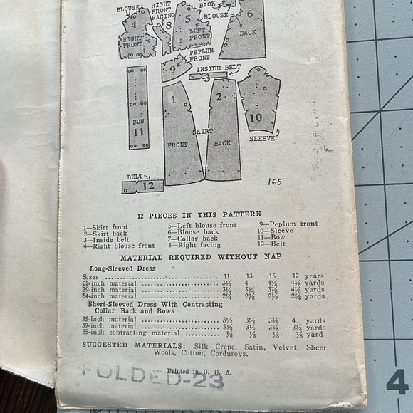 New York Pattern 165, size 11 pattern for two piece skirt w side opening - Picture 5 of 10